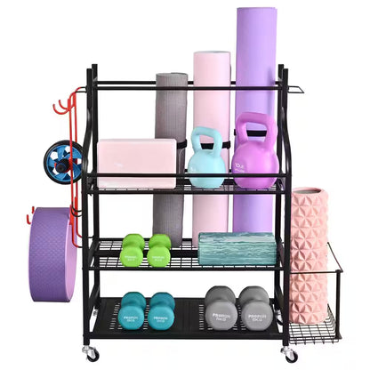 3- Tier Yoga Mat Home Gym Storage Rack